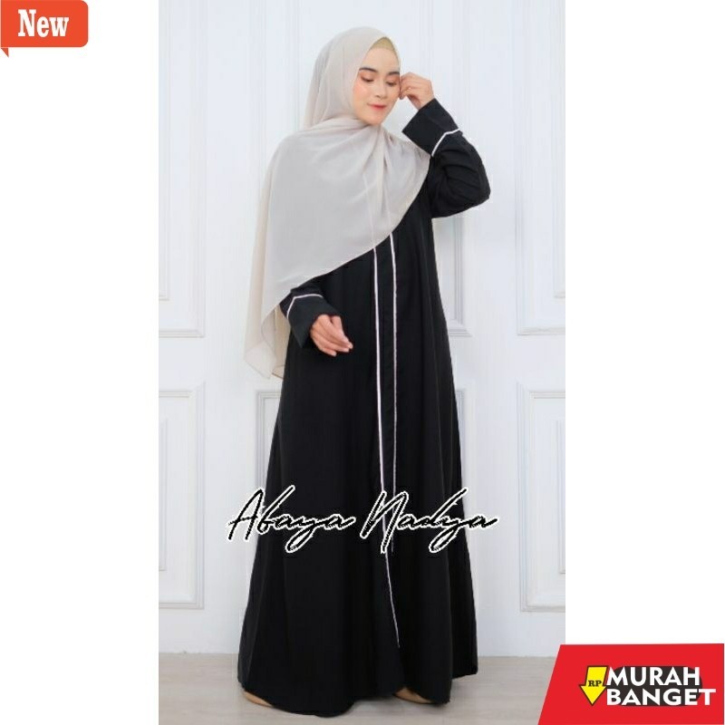 abaya shopee haul 2024 abaya nadya / abaya jetblack remaja / abaya hitam lis / abaya jetblack premiu