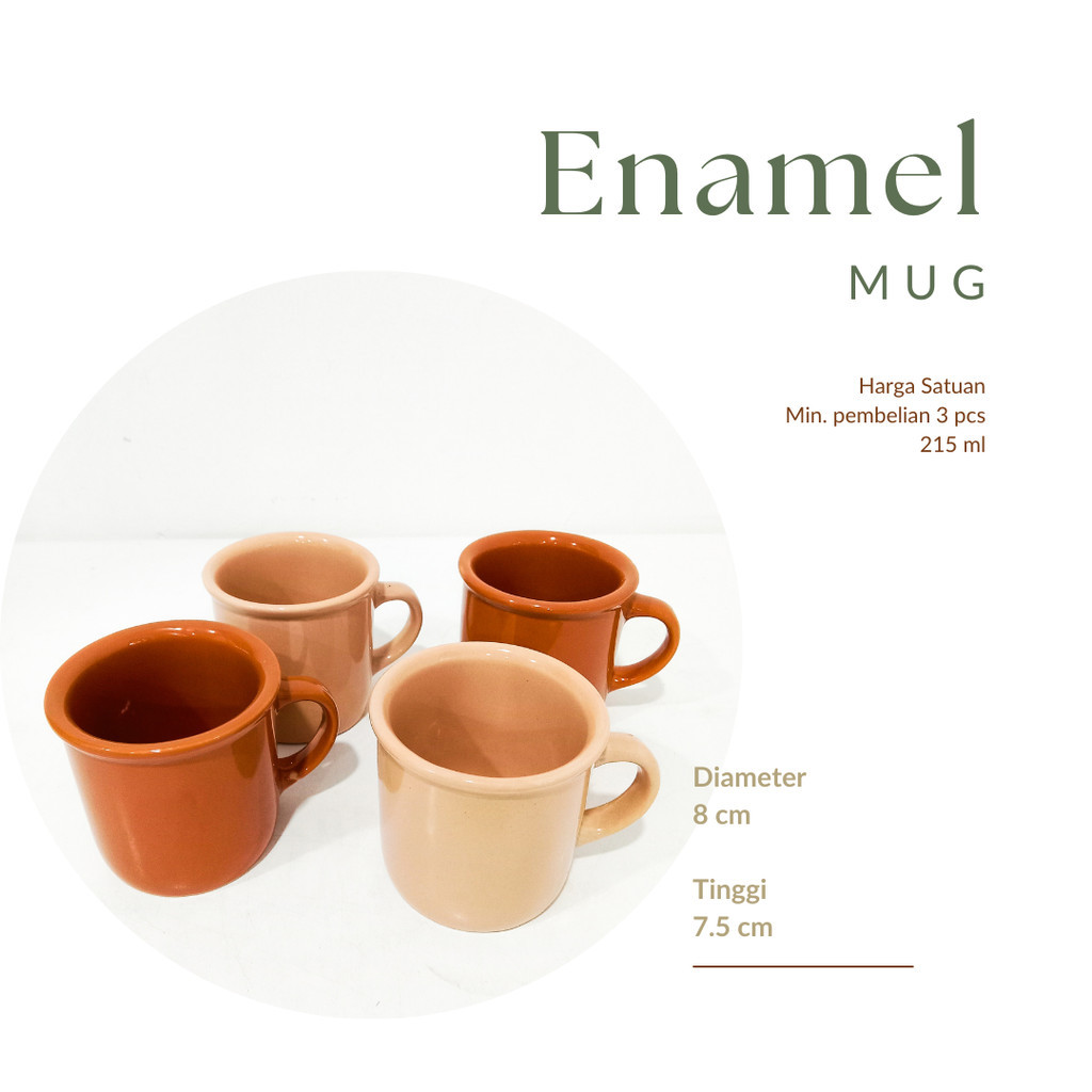 Mug Enamel keramik warna warni / Mug aesthetic / mug murah / Cangkir kopi / cangkir teh