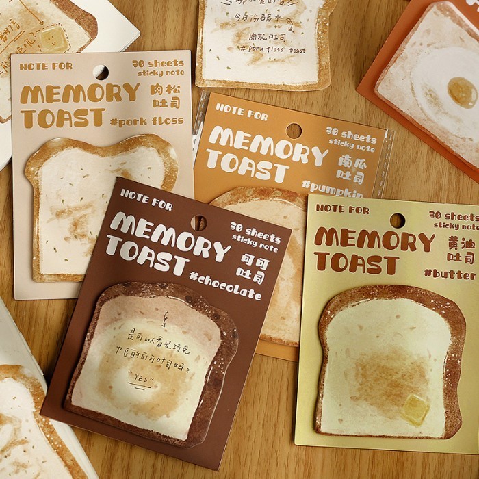 

Sticky Memo Isi 30 Lembar TOAST EDITION Notes Memo Tulis Catat Stationery Gwiyeo