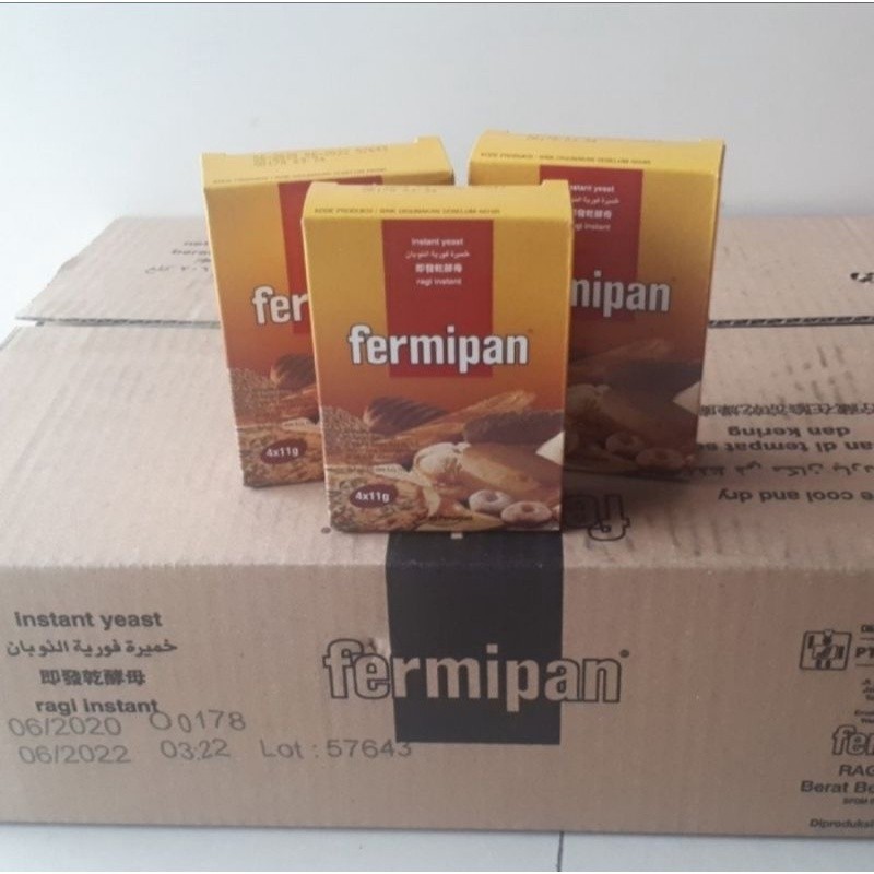 

ragi instan fermipan sachet dus 60 kotak x 4 pcs