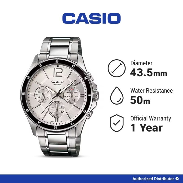 Casio General MTP-1374D-7AVDF Jam Tangan Pria Analog Silver Stainless