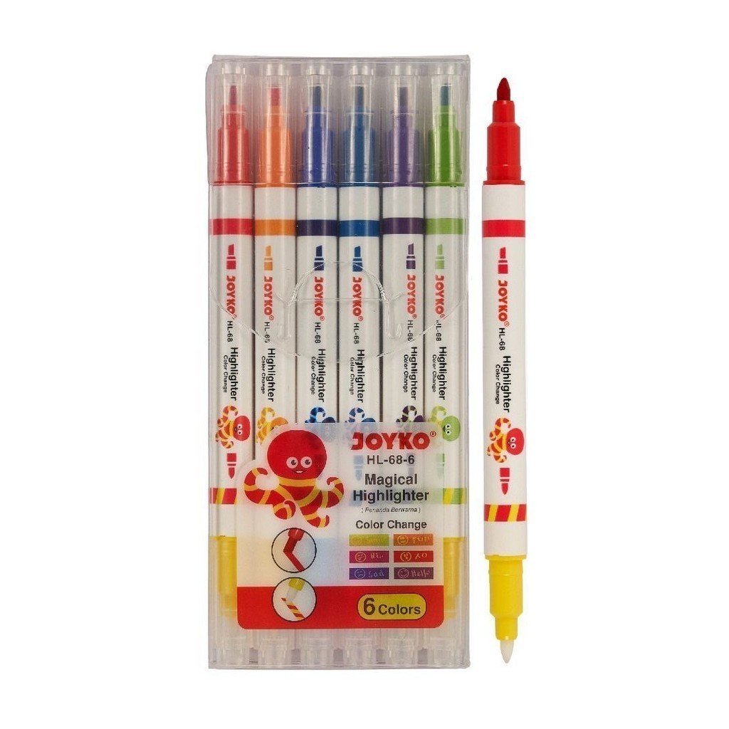 

(SET) Highlighter Penanda Dual Tip Warna Warni - Joyko HL-68 MURAH