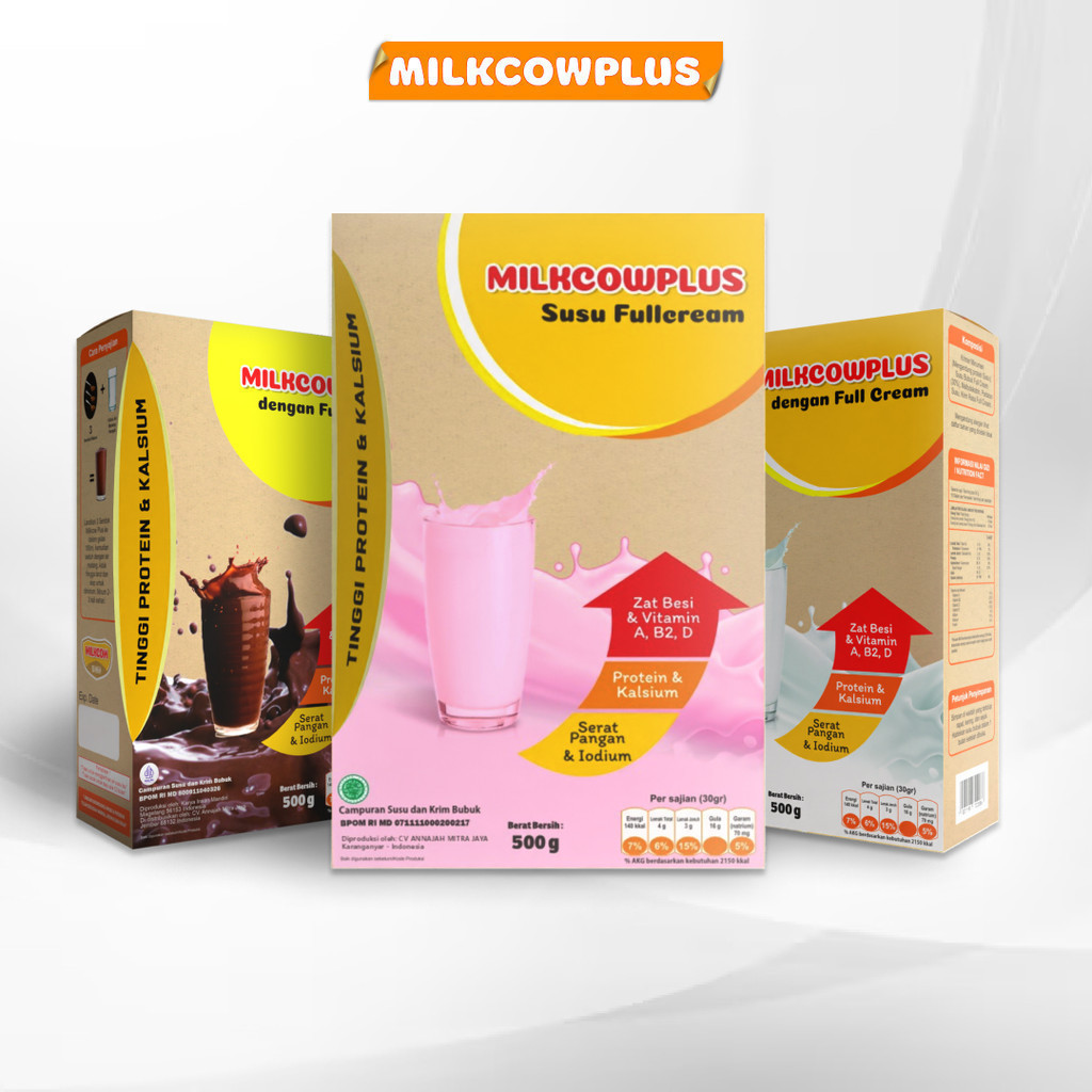 

MILKCOWPLUS Susu Gemuk & Tinggi Keluarga || isi 500 gram , tinggi kalsium & protein.