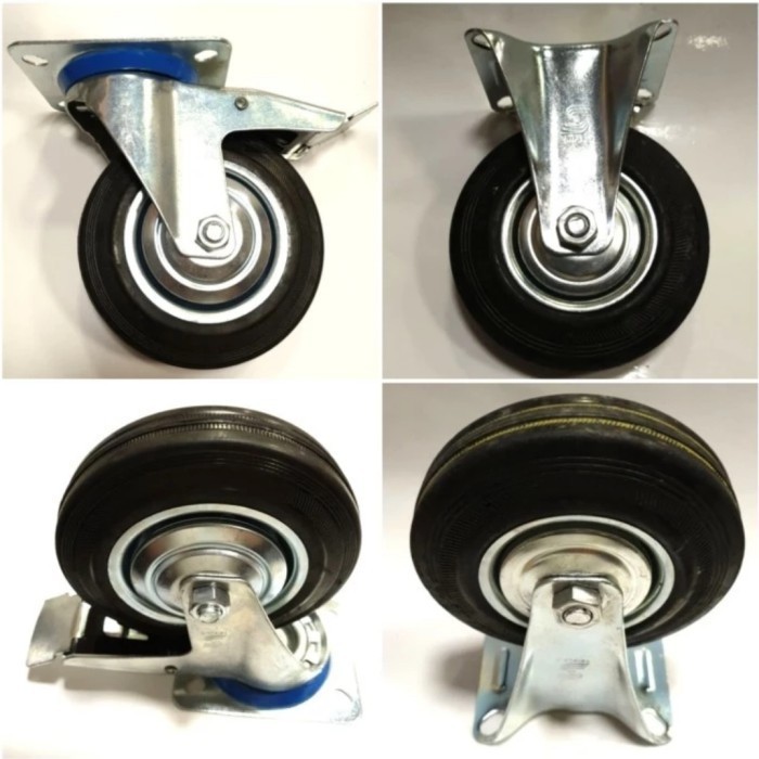 Roda Troli / Caster Wheel /  Roda Troli Karet 5 inch (2Rem 2Mati)