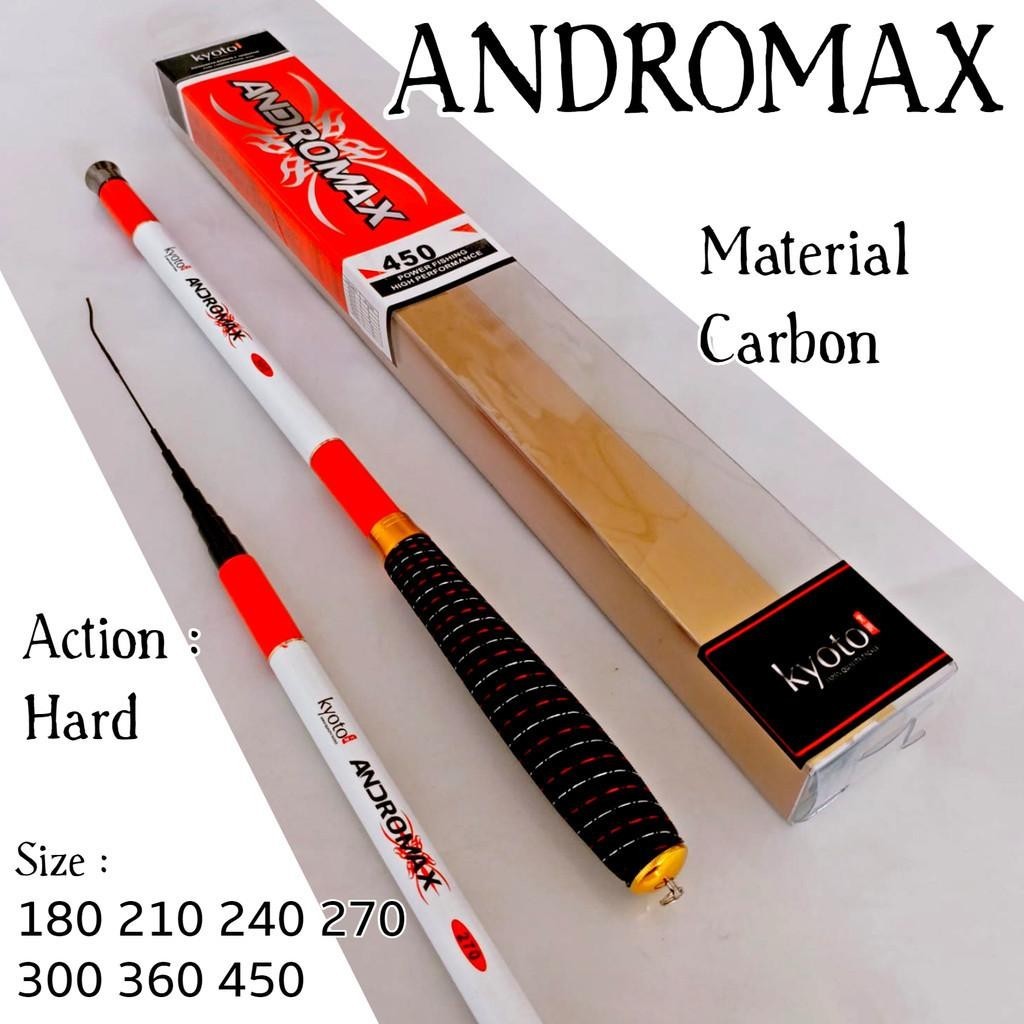 MP Kyoto Andromax 270 300 360 450 Joran Tegek Ruas Pendek Bahan Carbon Action Hard Tangkai Pancing T