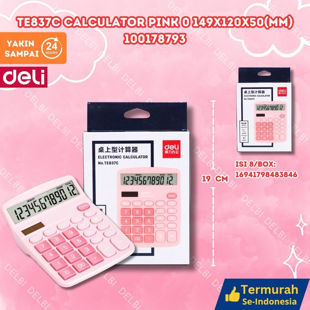 

Deli Desktop Calculator / Kalkulator Meja 12 Digit Dual Power Layar LCD TE837C