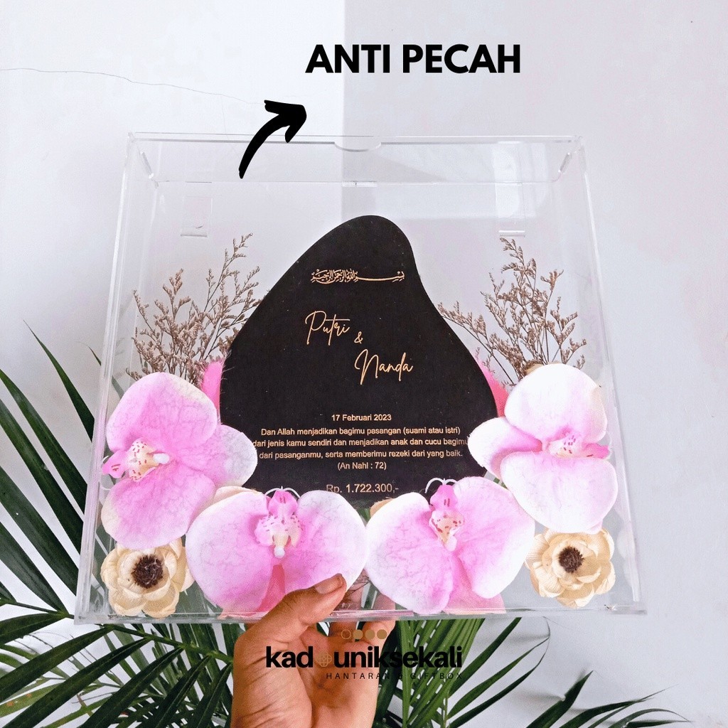 Mahar Botanique / Mahar Pernikahan 40x40cm Brush Full Acrylic - Mahar Kilat Tanpa Pre Order