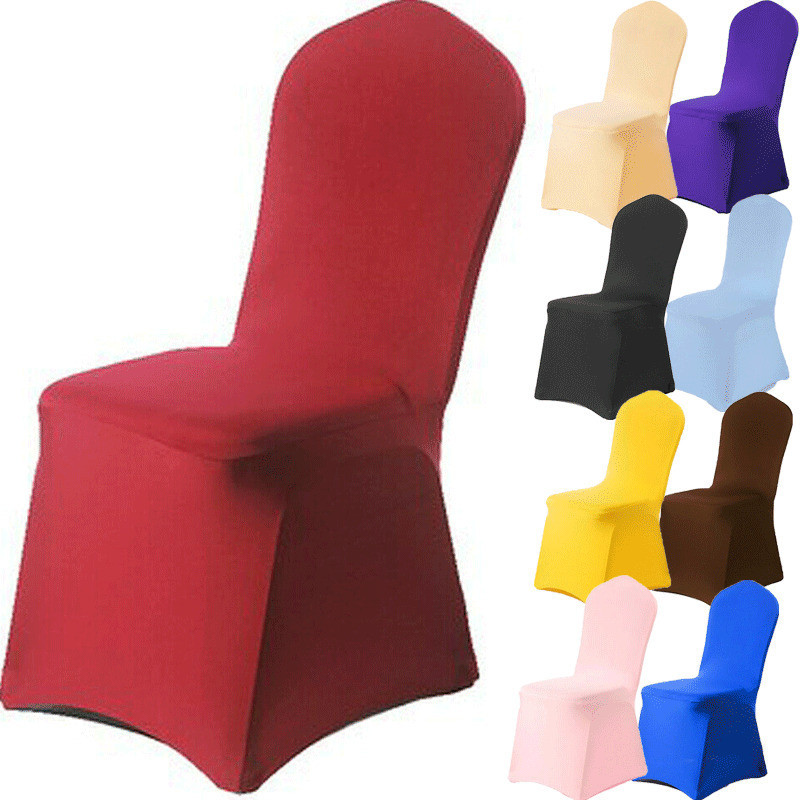 Solid Color Chair Cover Spandex Slip Cover Stretch Wedding Banquet Party Reataurant Banquet Hotel Di