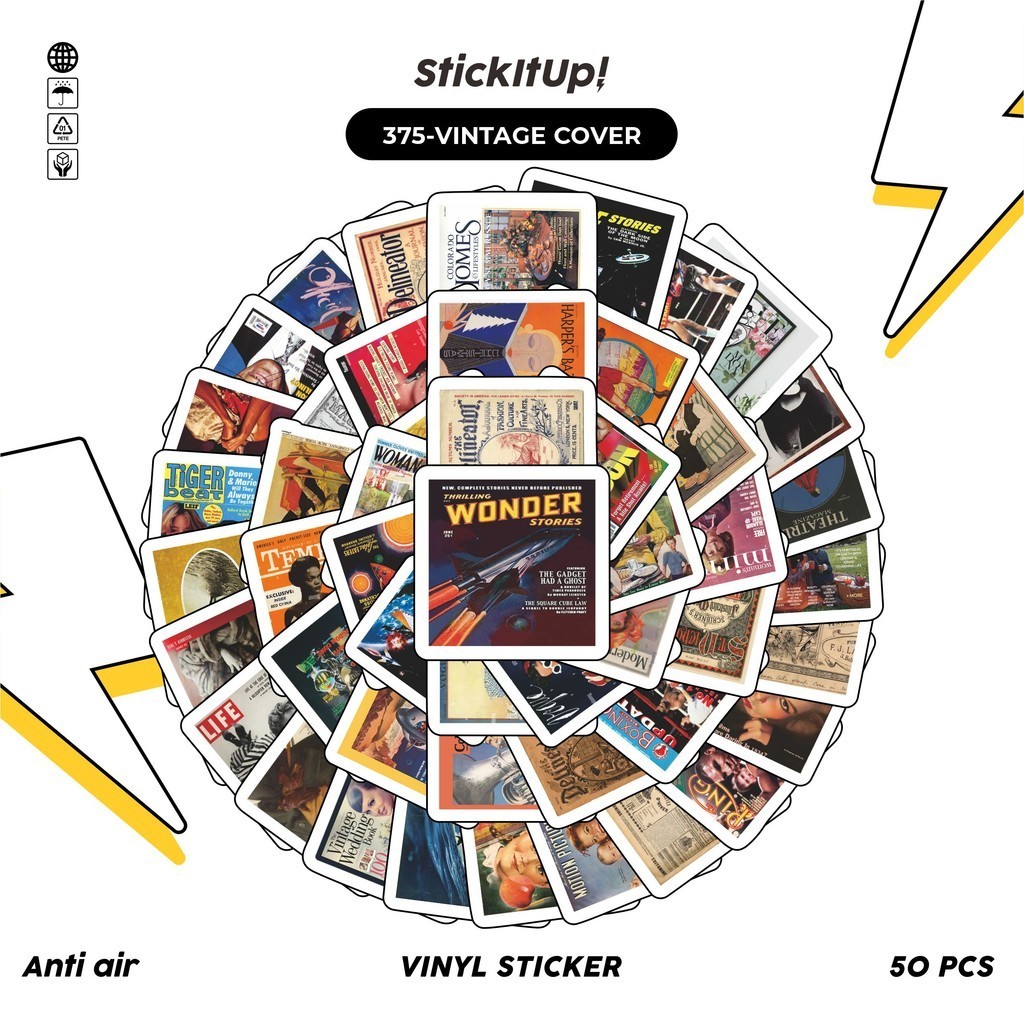 

COD✨ StickitUp100 Pcs Vintage Cover Magazine Keren Anti Air Untuk Dekorasi Notebook Sepeda Skateboard Handphone DIY