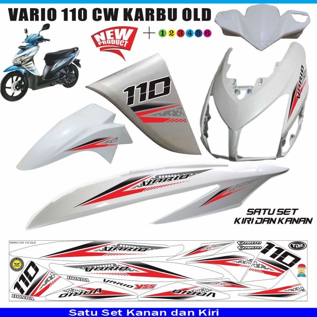SETIKER MOTOR STRIPING VARIO 110 KARBU VARIASI STIKER VARIO CW 110 OLD CARBU STIKER LIST SETIKER