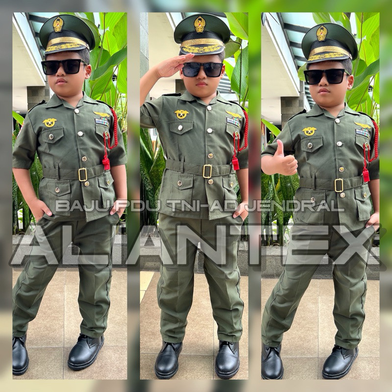 AE52AZ BAJU PDU TNI AD SABUK TANGAN PENDEK / KOSTUM ANAK/BAJU PROFESI ANAK