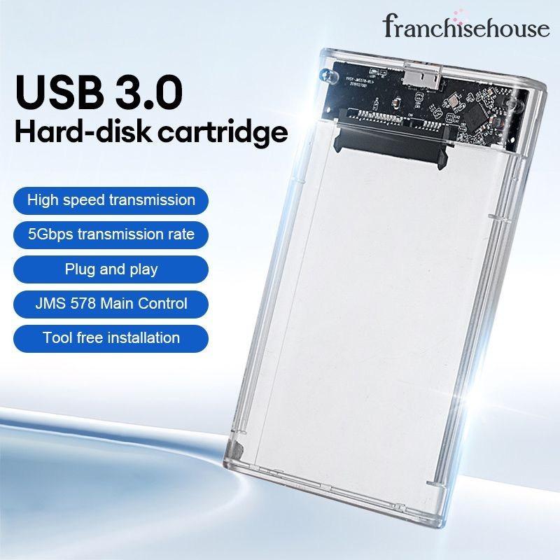 Casing Hardisk External HDD SSD External Case Transparan 2.5" USB 3.0-FE