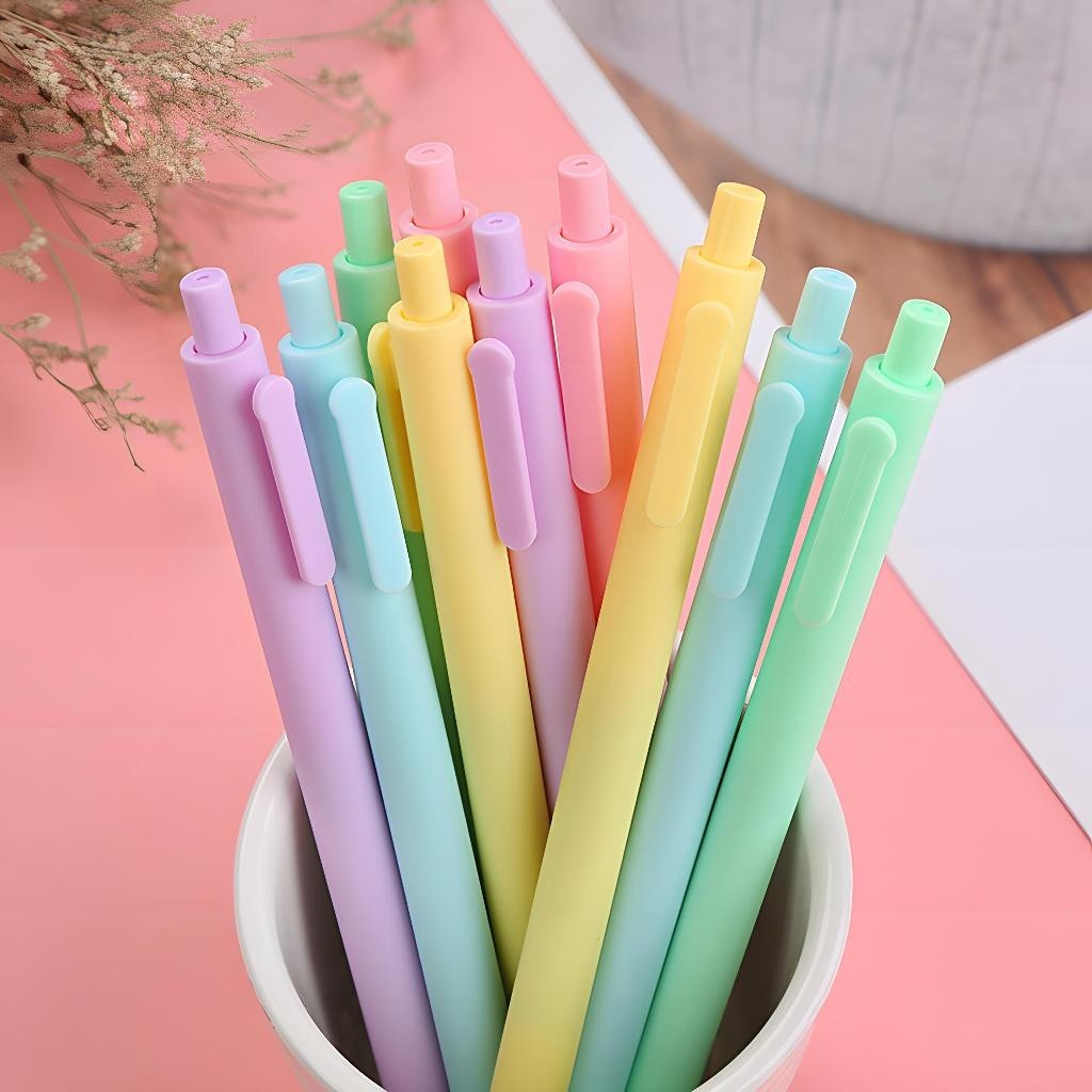 

[TERLARIS] Pulpen Macaroon Warna Pastel Pen Macaron Tinta Hitam Bolpoin ATK011