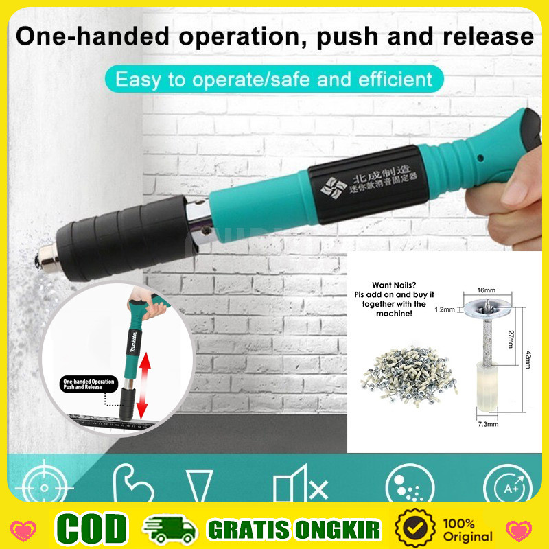 【COD】Nail Gun Manual Steel Nail Gun Tool Nail Puncher Gun Rivet Concrete Wall Gun Contains 50 Nails 