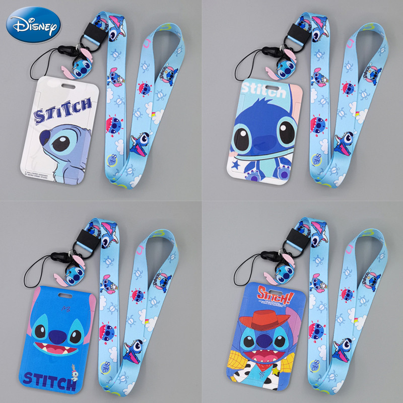 

Disney Stitch Card Case Anime Cartoon Neck Hanging Rope Cartoon Card Case Public Transport Metro Card Case Student Card Holder