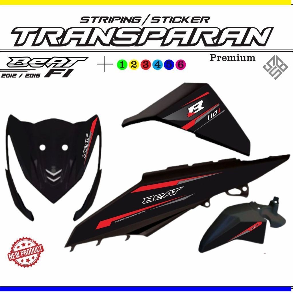 VARIASI STIKER TRANAPARAN MOTOR BEAT FI / STRIPING TRANAFARAN BEAT FI VARIASI MOTOR BEAT VARIASI