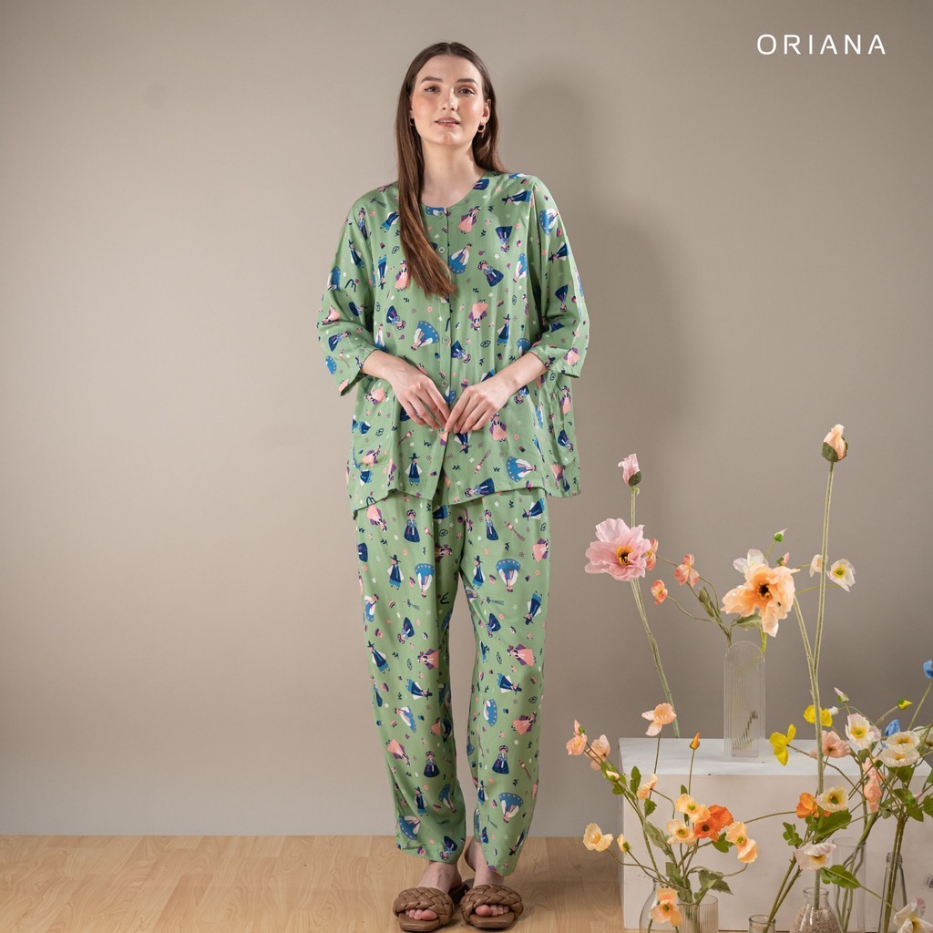 Oriana Sleepwear Piyama Zalia Ilana Series I Baju Tidur Pajamas One Set