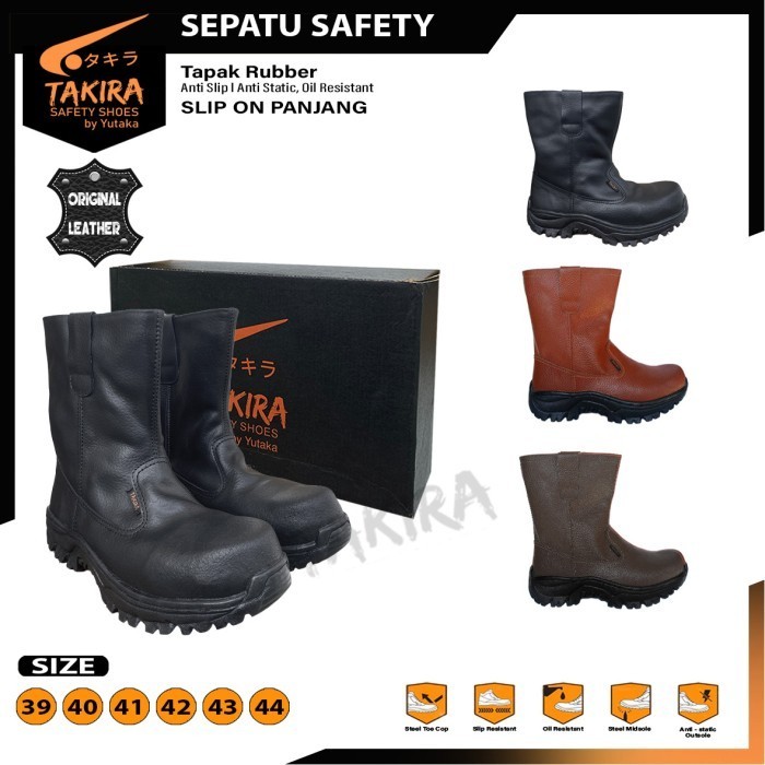 Sepatu Safety Kulit King Slip on / Safety Boots 38-44
