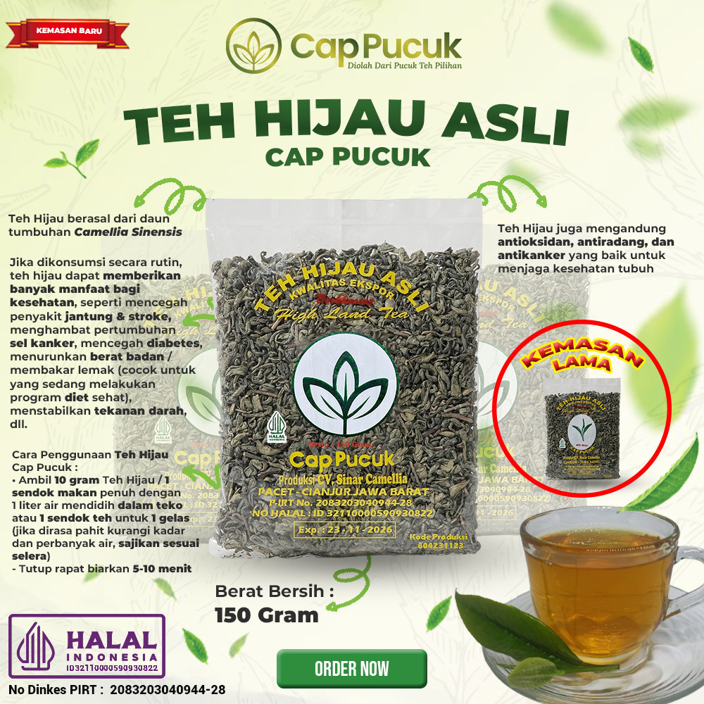 

TEH HIJAU ( PEKO SUPER ) / GREEN TEA CAP PUCUK