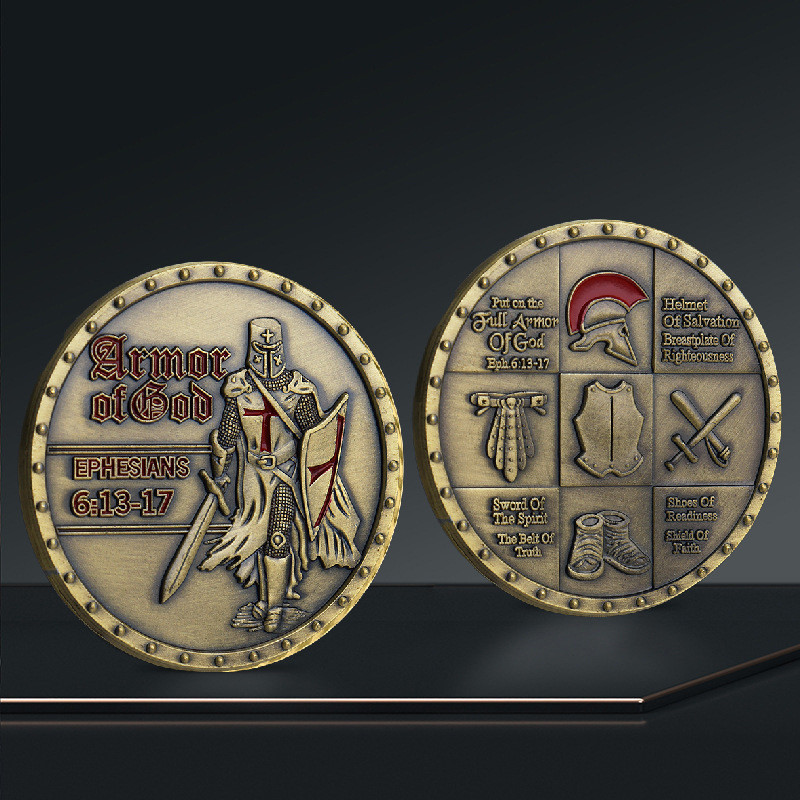 American Commemorative Coins Templar God Armor Plated Commemorative Medal Collection Coins