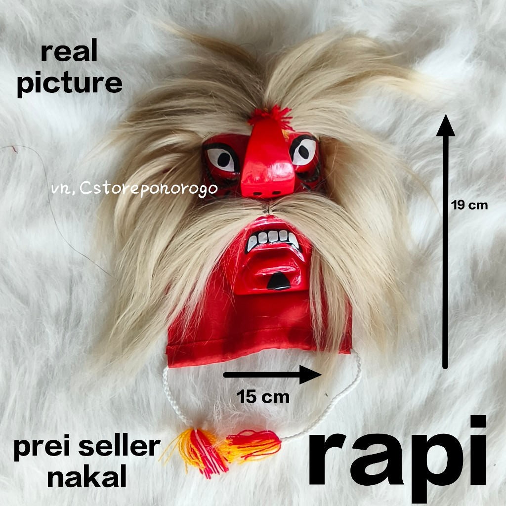 PROMO GANONGAN BIASA SINTETIS / topeng ganong / topeng bujang ganong / gedruk / jaranan / barongan /