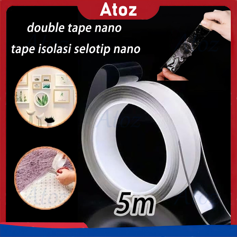 

double tape/tape isolasi/tape transparan/ 5m double tape super kuat