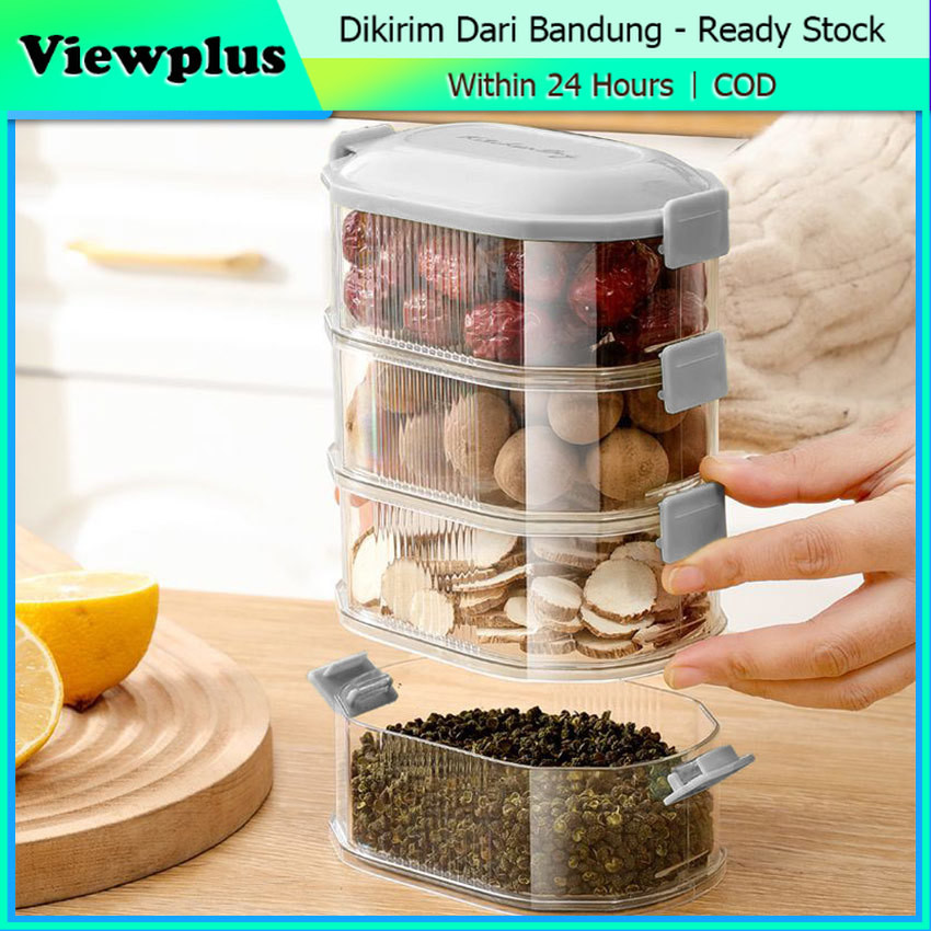 Toples Susun Bumbu Dapur Makanan Tempat Penyimpanan Bumbu Dapur Susun Tingkat