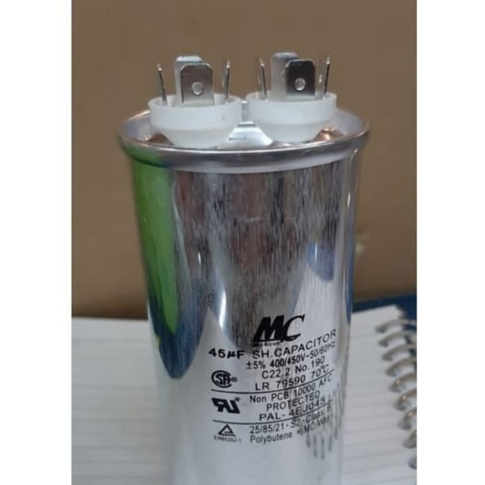 kapasitor capacitor ac running mc 45uf 45mf 45 uf mf 550v 660v 560volt