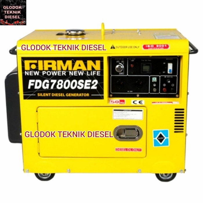 Genset Solar Silent Firman 5000 WATT. FDG 7800 SE2. Diesel Solar