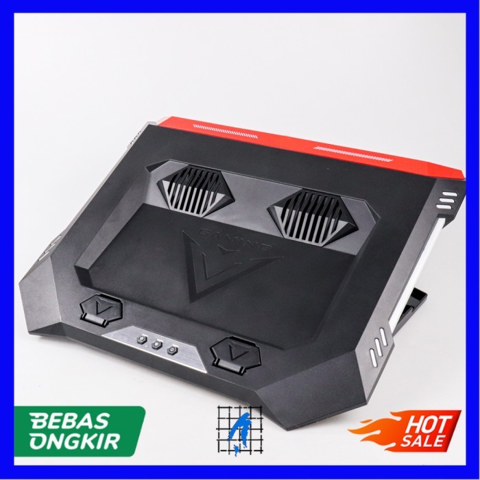 Gaming Cooling Pad Kipas Laptop Turbocharged Radiator LED Light