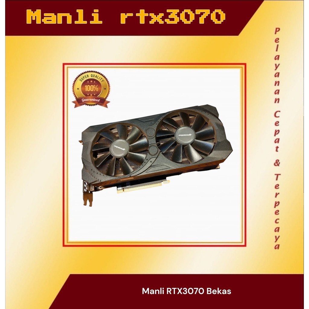 MANLI GEFORCE RTX 3070 RTX3070 8GB GDDR6 LHR DUAL FAN Bekas
