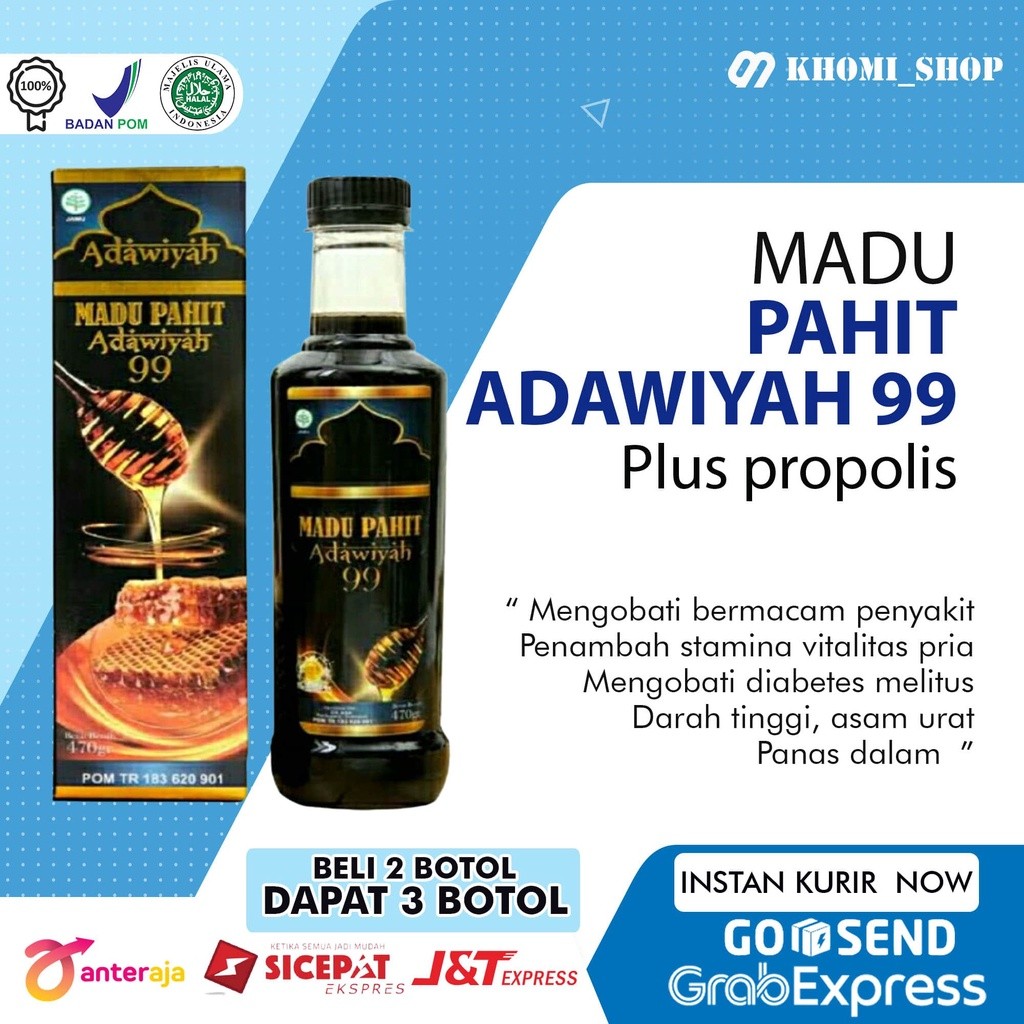 

Madu Hitam Adawiyah 99 Isi 470 ml Madu Pahit Insulin Asli Original