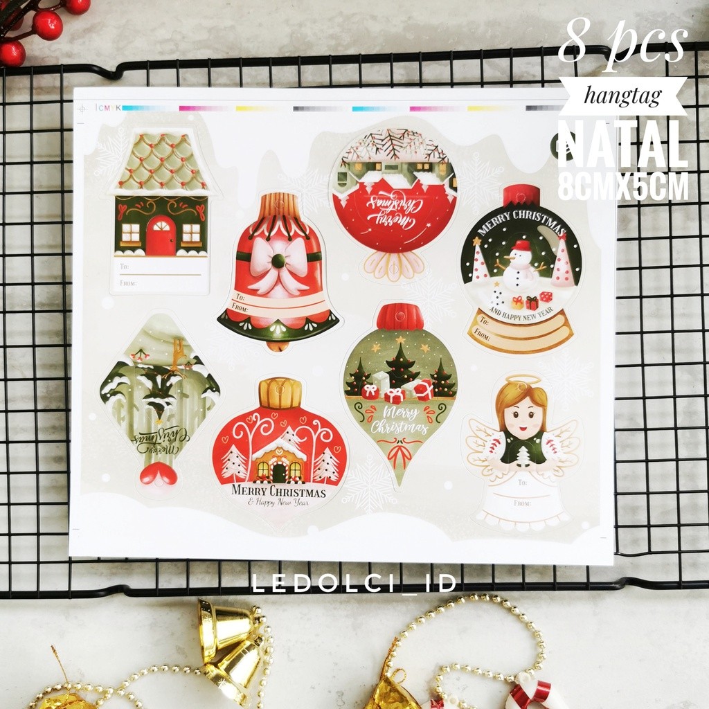 

8 PCS HANGTAG HANG TAG NATAL CHRISTMAS HAMPERS DUS BOX MIX 8 DESAIN