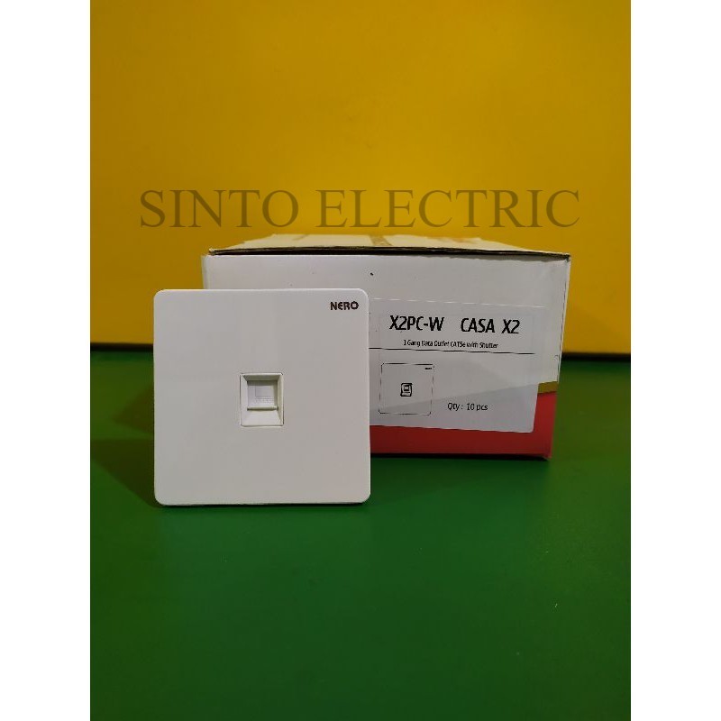 NERO Casa X2 White Outlet Data Cat5 Stopkontak Data LAN Cat 5