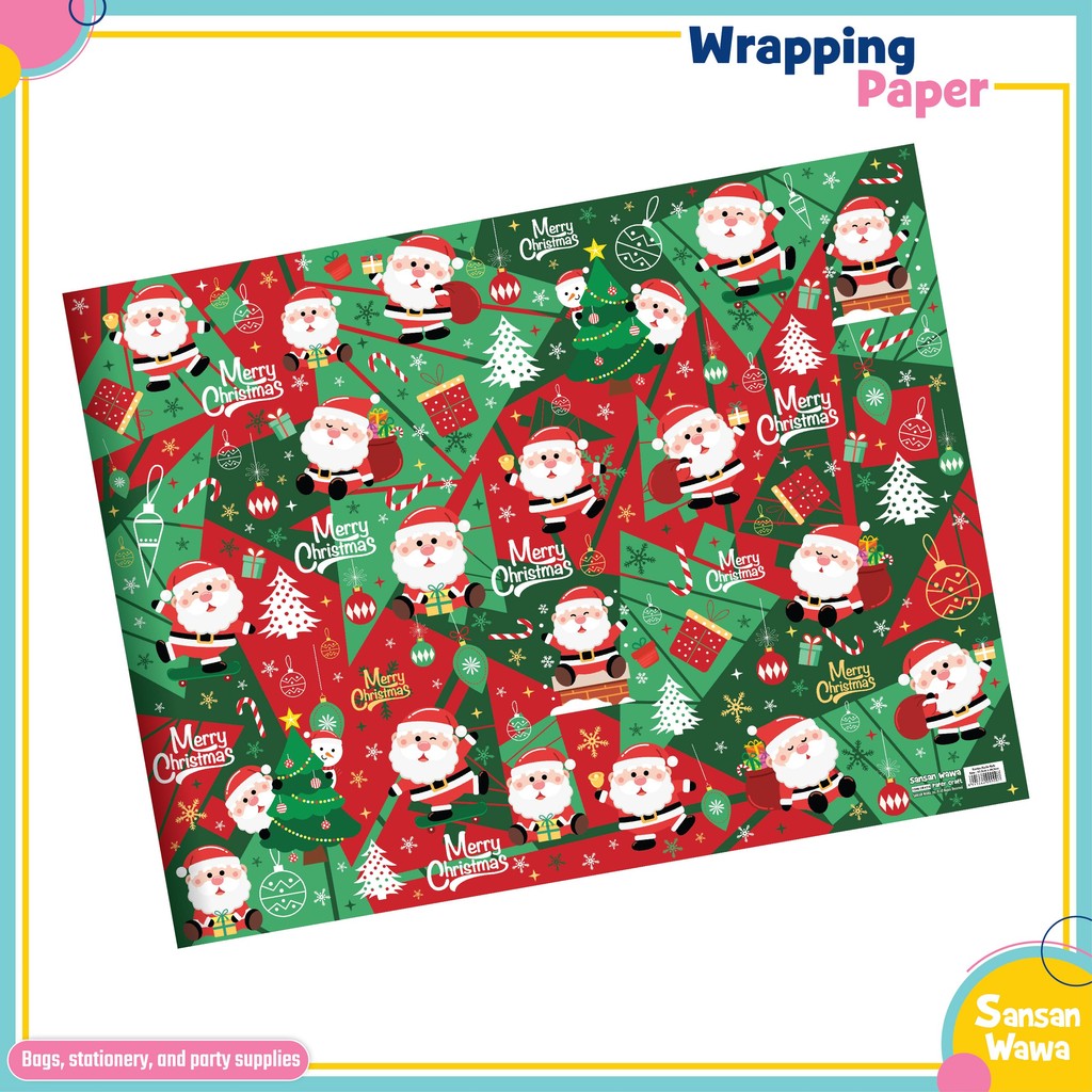 

Sansan Wawa Kertas Kado - Motif Natal, Merry Christmas 5 pcs / Motif