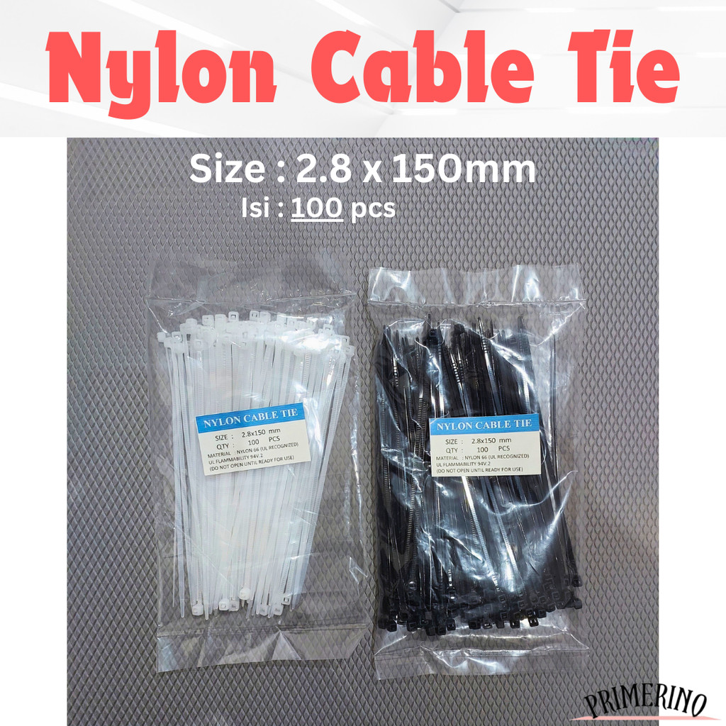 

Kabel Ties 15cm Hitam Putih (100 pcs) / Cable Ties / Kabel Tis