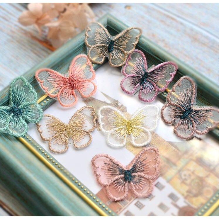 

5 Pcs Small Butterfly Embroidered Lace Patch Clothing Accessories Fabric