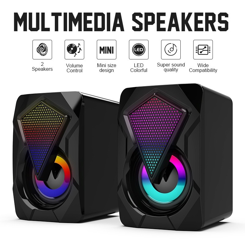 Speaker Gaming RGB Speaker PC Eye  Speaker Komputer PC Speaker HP Speaker PC Speaker USB