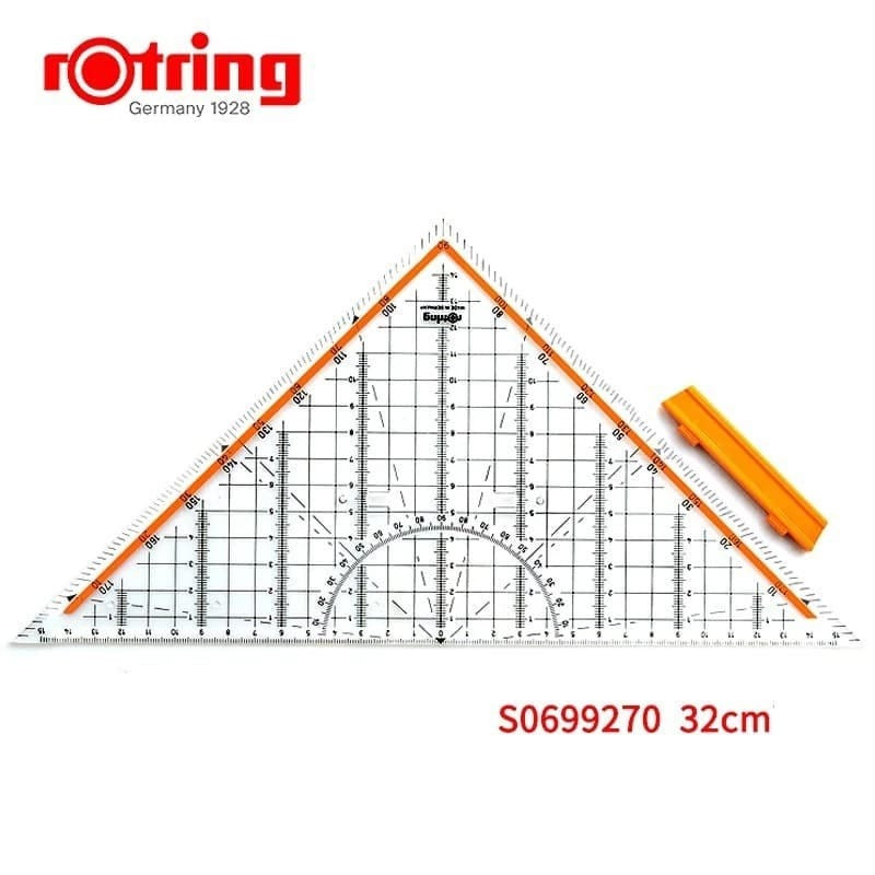 Rotring penggaris Centro 32cm / penggaris segitiga pegangan