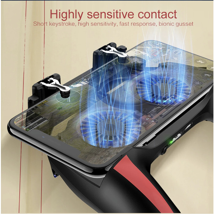 noxashopp < SMARTCOM > H10 Dual Fan Cooler Gamepad PUBG Mobile Controller Gamepad Handle