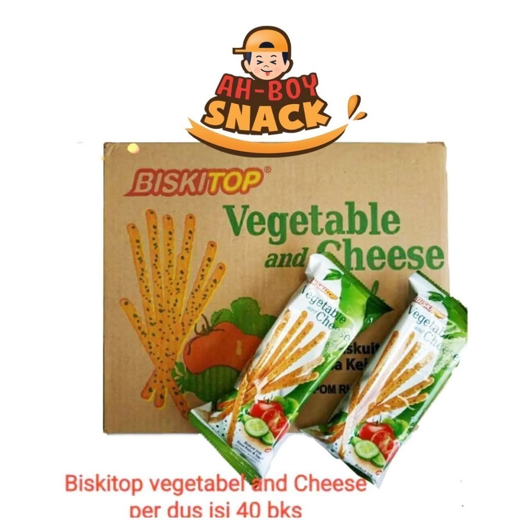 [PER DUS/ISI 40] BISKITOP BISKUIT STIK ISI 40 PCS - BISKITOP BISKUIT RASA SAYURAN DAN KEJU PER DUS