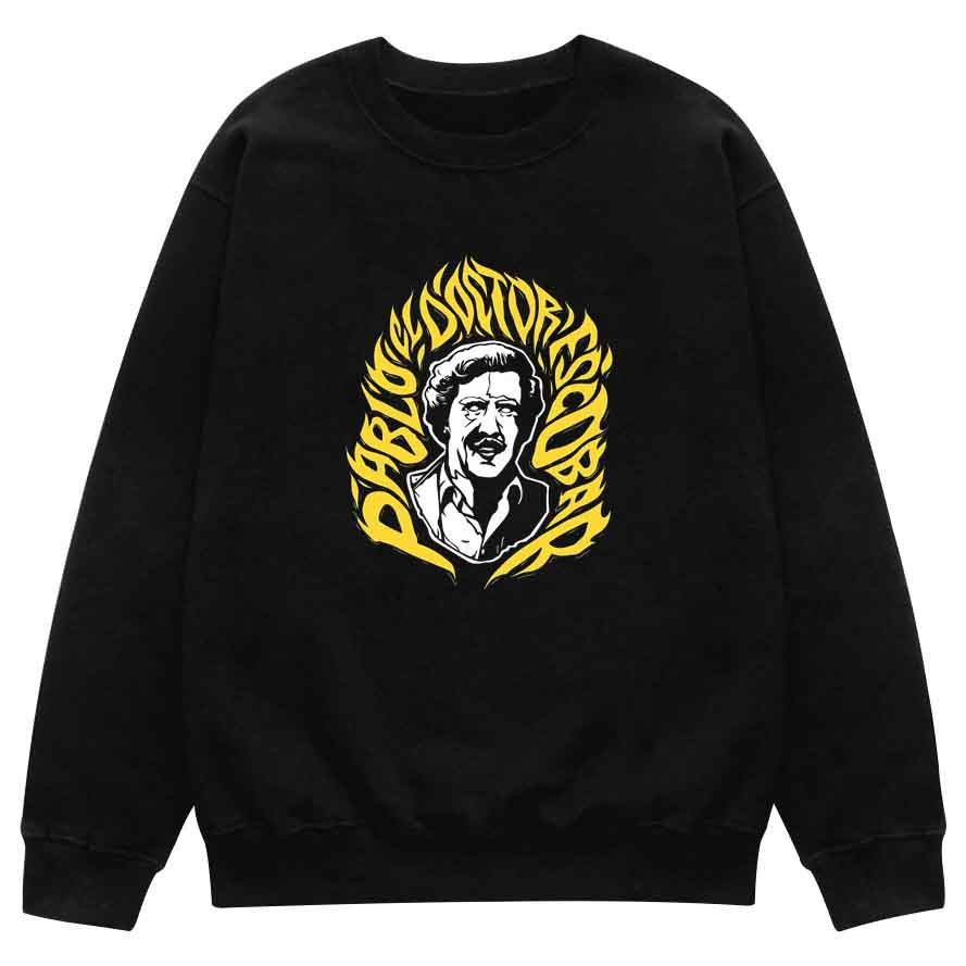 DarjoCloth - (Crewneck) pria Sweater Crewneck Oblong Pria Wanita Hoodie PABLO ESCOBAR tulisan Unisex