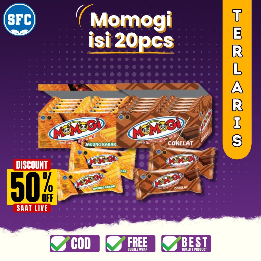 

MOMOGI SNACK Coklat/Jagung Bakar/Keju/Tutti Fruitti - 20pcs @5gr (WAFER STICK, MAKANAN RINGAN, SIIP)