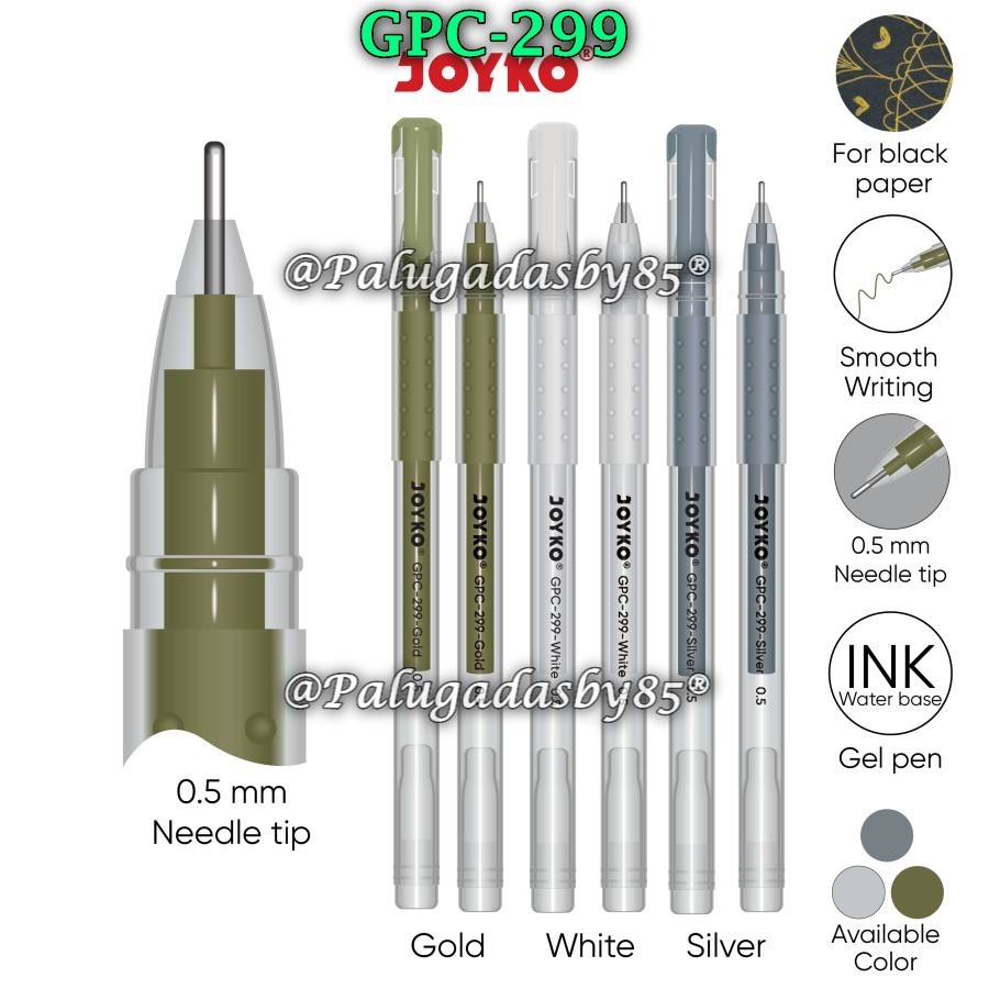 

(1 Biji) GROSIR Color Gelpen JOYKO GPC-299 0.5 mm / Pulpen Pena Joyko GPC-299 Premium Color 0.5 mm