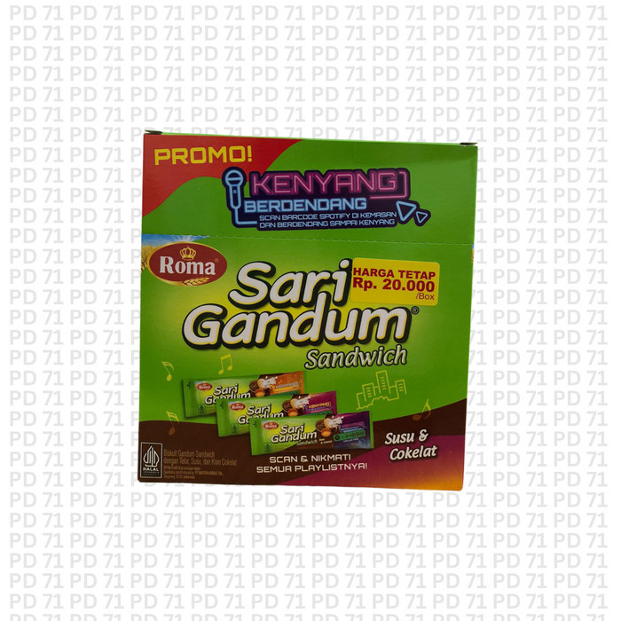 

Roma Biskuit Sari Gandum Sandwich Box Isi 12 Sachet