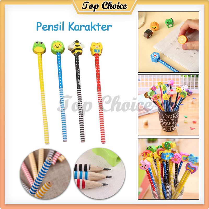 

Pensil Karakter + Penghapus / Pensil Karakter Kartun Lucu / Pensil Fancy Souvernir