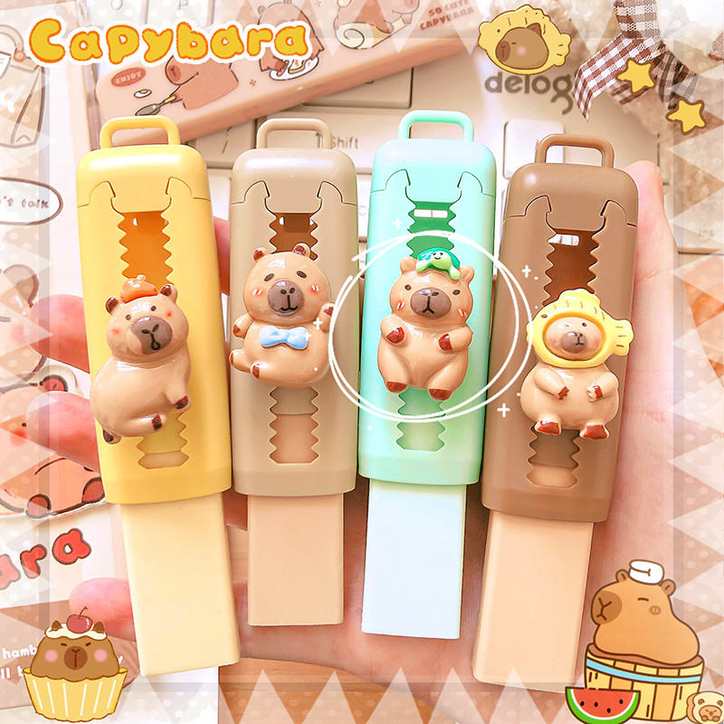 

Kawaii Stationery Aesthetic stationery Office supplies school items Gift for kids Eraser Cute Capybara Eraser funny Rubber