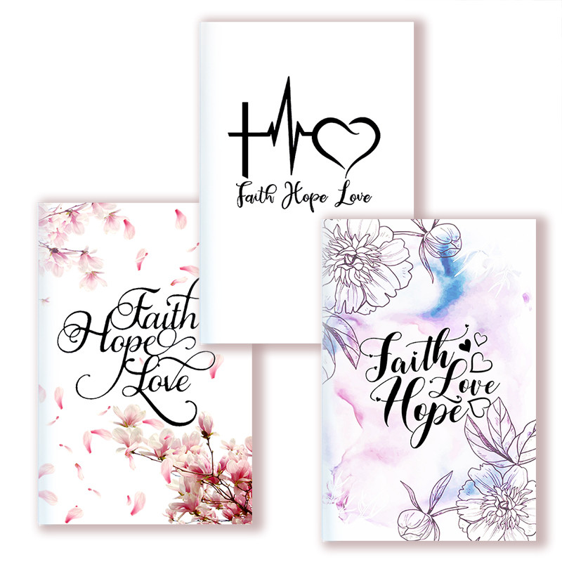 A5 Notebook - Faith Hope Love- Christian Book Prayer Journal Journaling Bible Study Supplies Biblia 