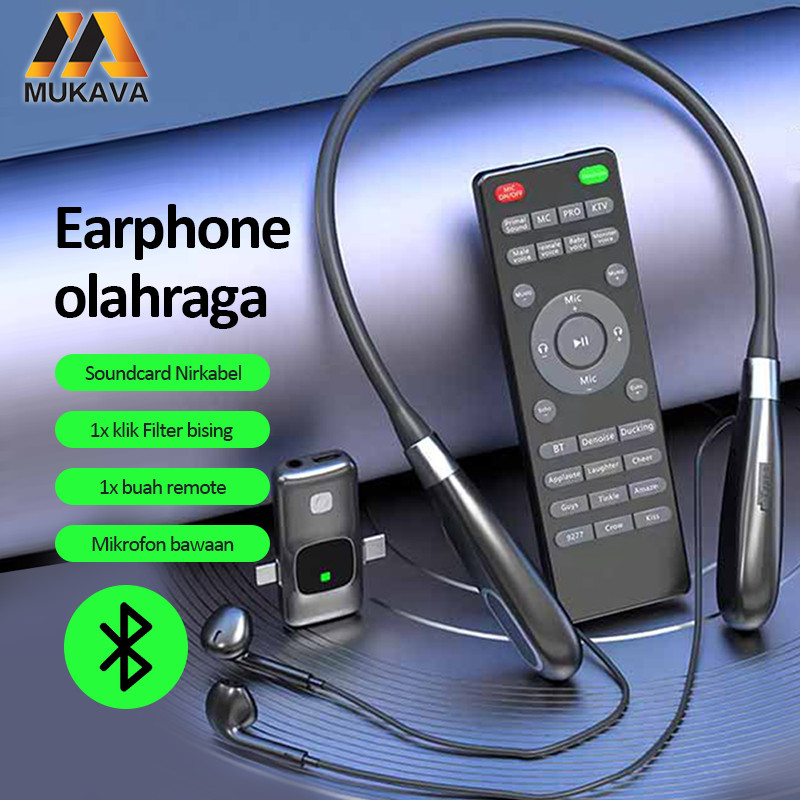 Mukava E8 Live Sound Card Microphone Microphone 2in1 Wireless Clip on Mic dan SoundCard Mic HP Audio