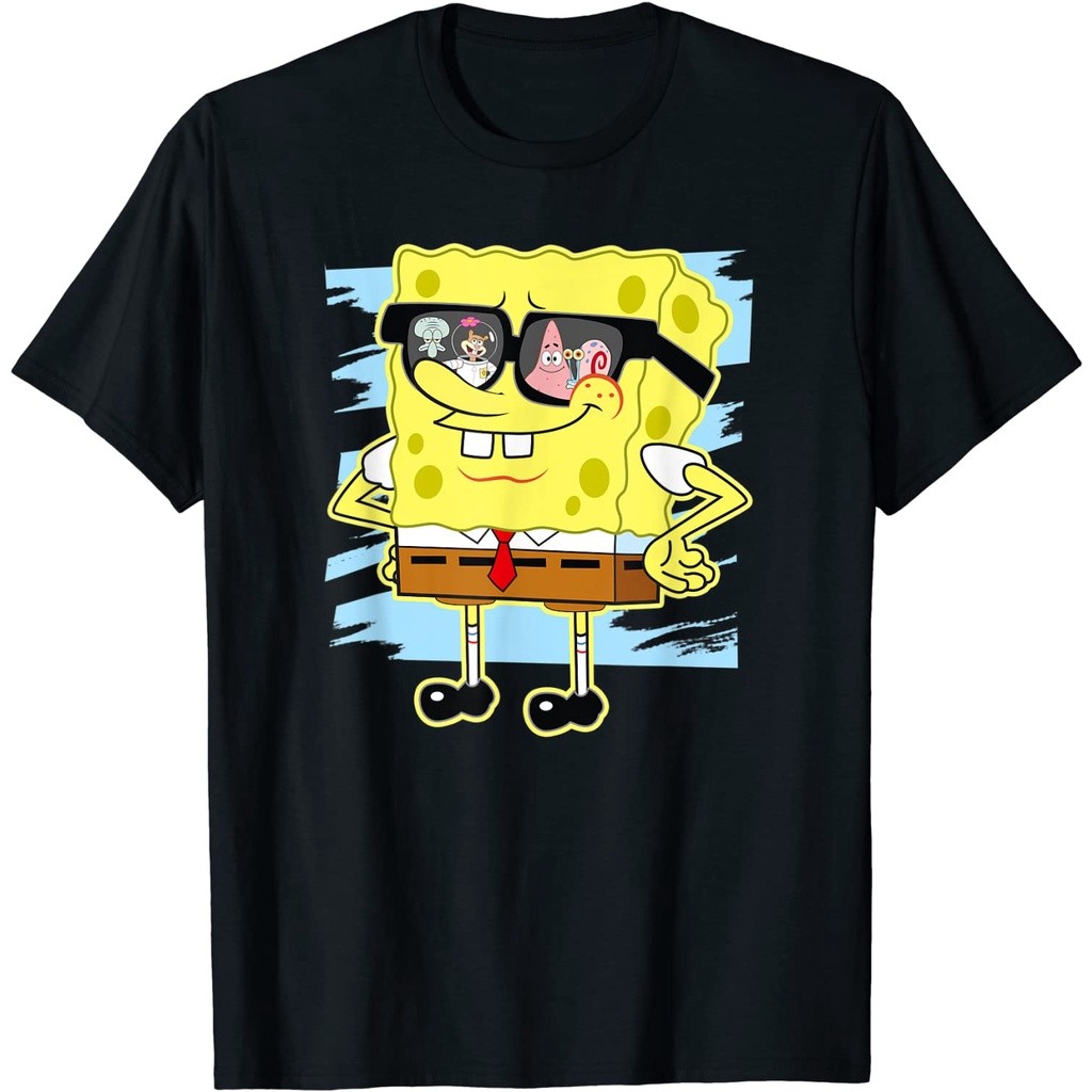 Kaos Dewasa SpongeBob SquarePants - SpongeBob - Reflection in Sunglasses T-Shirt